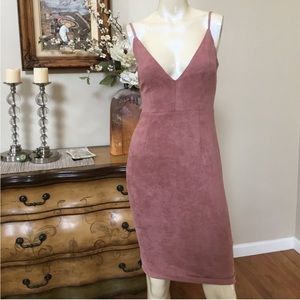 Faith in Love Blush Pink Faux Suede Dress